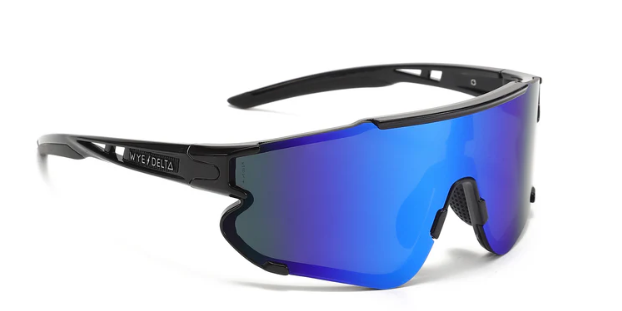 WYE DELTA Z87-HZ-DB-POL:   Wye Delta's HIVIZ DEEP BLUE POLARIZED Safety Glasses.  100% UV / ANSI Z87+
