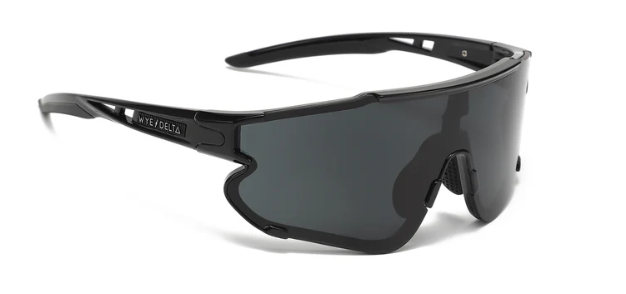 WYE DELTA Z87-HV-ALLBLACK-POL:   Wye Delta's HIVIZ BLACK POLARIZED Safety Glasses.  100% UV / ANSI Z87+