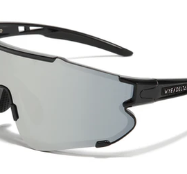 WYE DELTA Z87-HV-BLKMIRROR-POL:   Wye Delta's HIVIZ BLACK MIRROR POLARIZED Safety Glasses.  100% UV / ANSI Z87+
