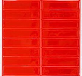 Accuform Signs LHR104RDOR:  Hard Hat Stickers: Retro-Reflective Fluorescent Red Orange.  16 Per Sheet / 1" X 4"