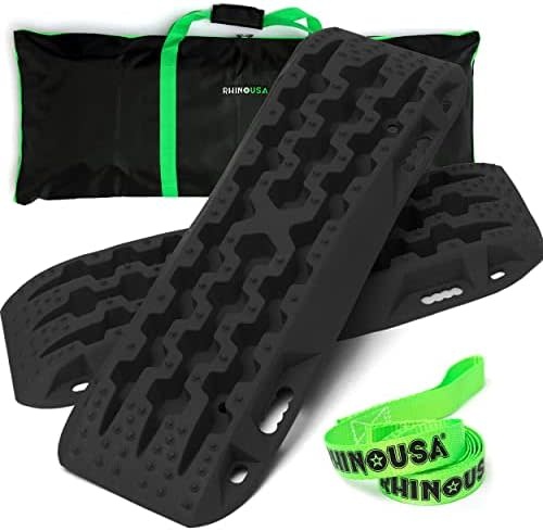 RHINO USA TRACBOARDS-BLK:  Rhino USA Recovery Traction Boards (Black) - Best Off-Road Accessories (1-Pair)