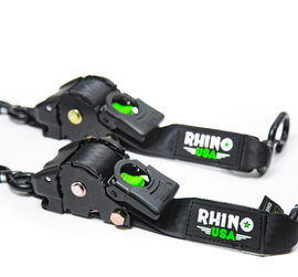 RHINO USA TD-RSRE2X10-BLK-R:   Rhino USA Retractable Ratchet Straps [2 in. x 10 ft., Black, Set of 2]