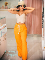 Love Tree Linen Rope Belt Pants