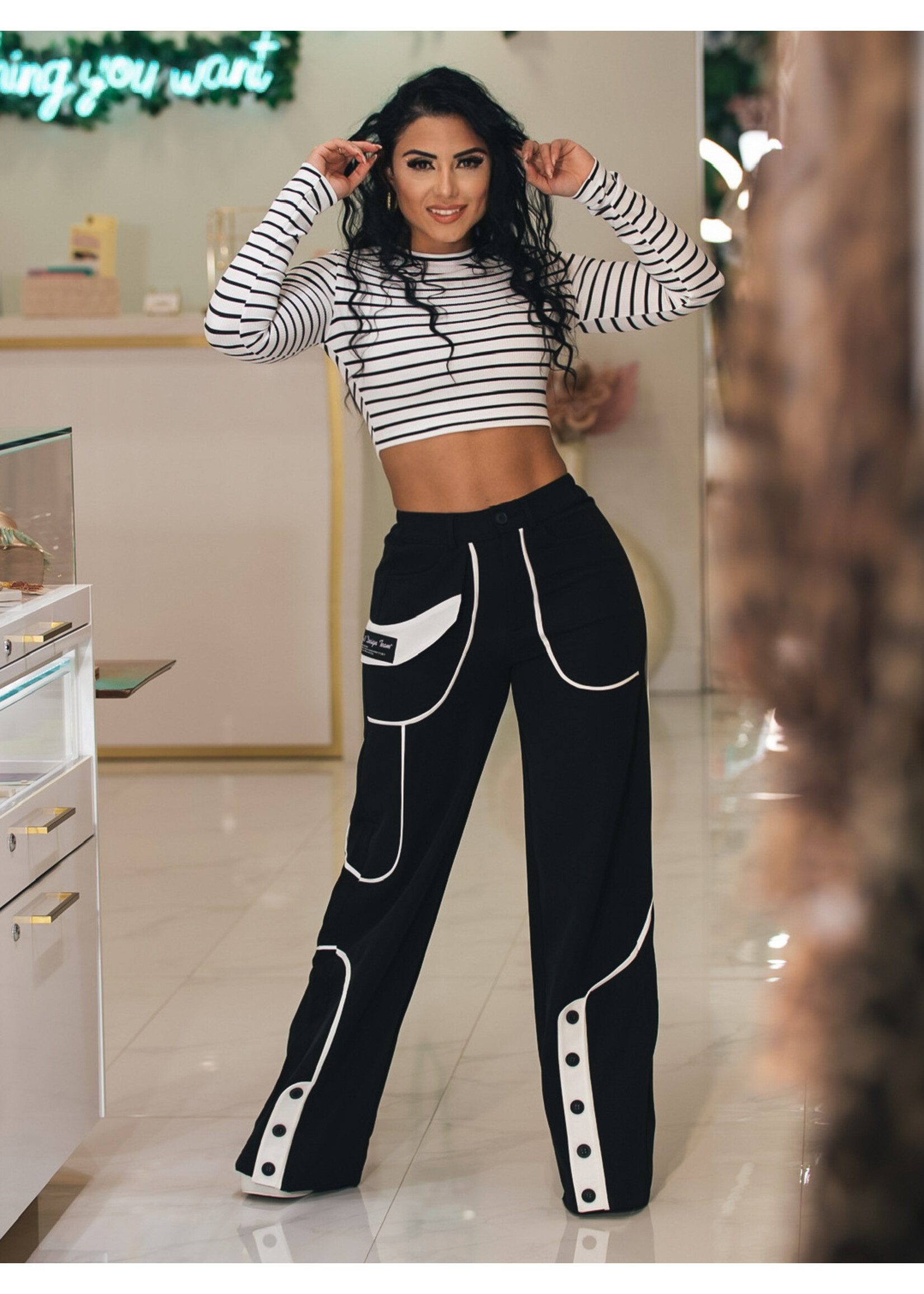 Snazzy Striped Dressy Pants Kleeo Style