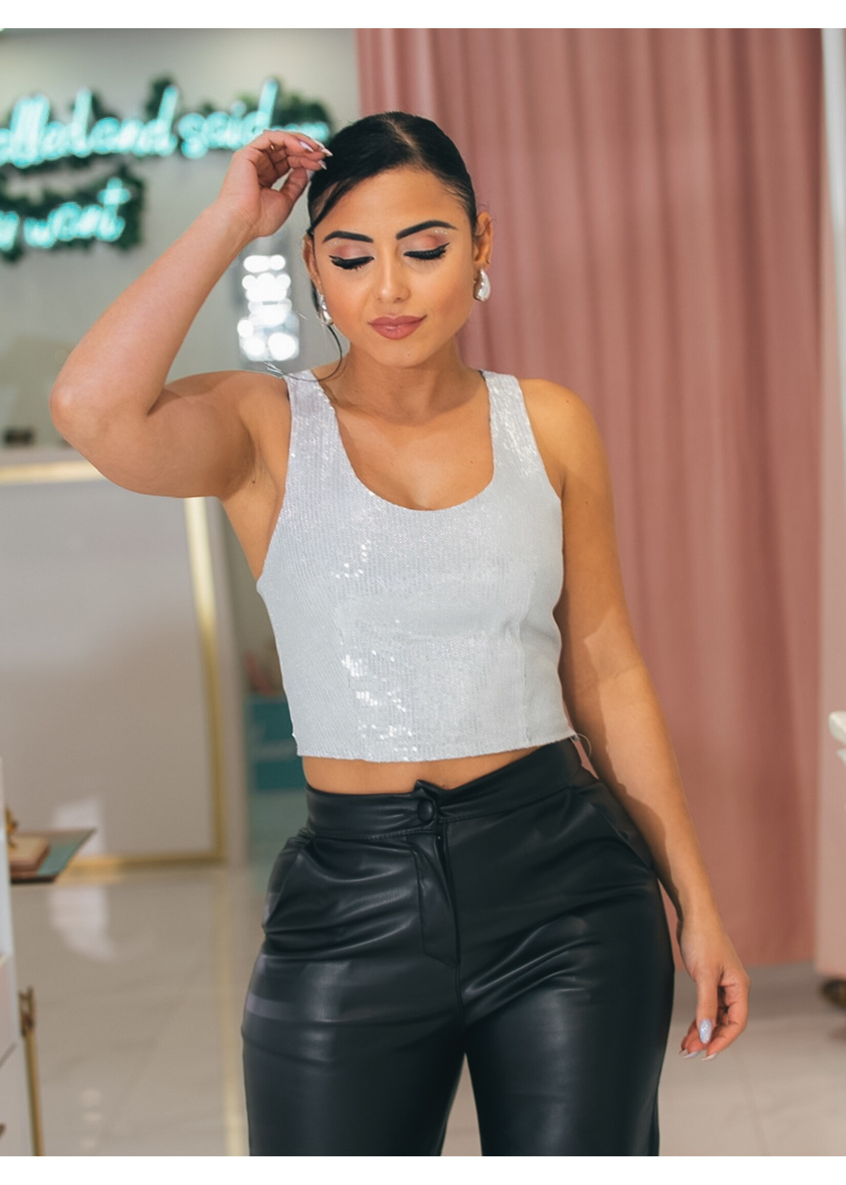 Sequin Scales Sleeveless Top