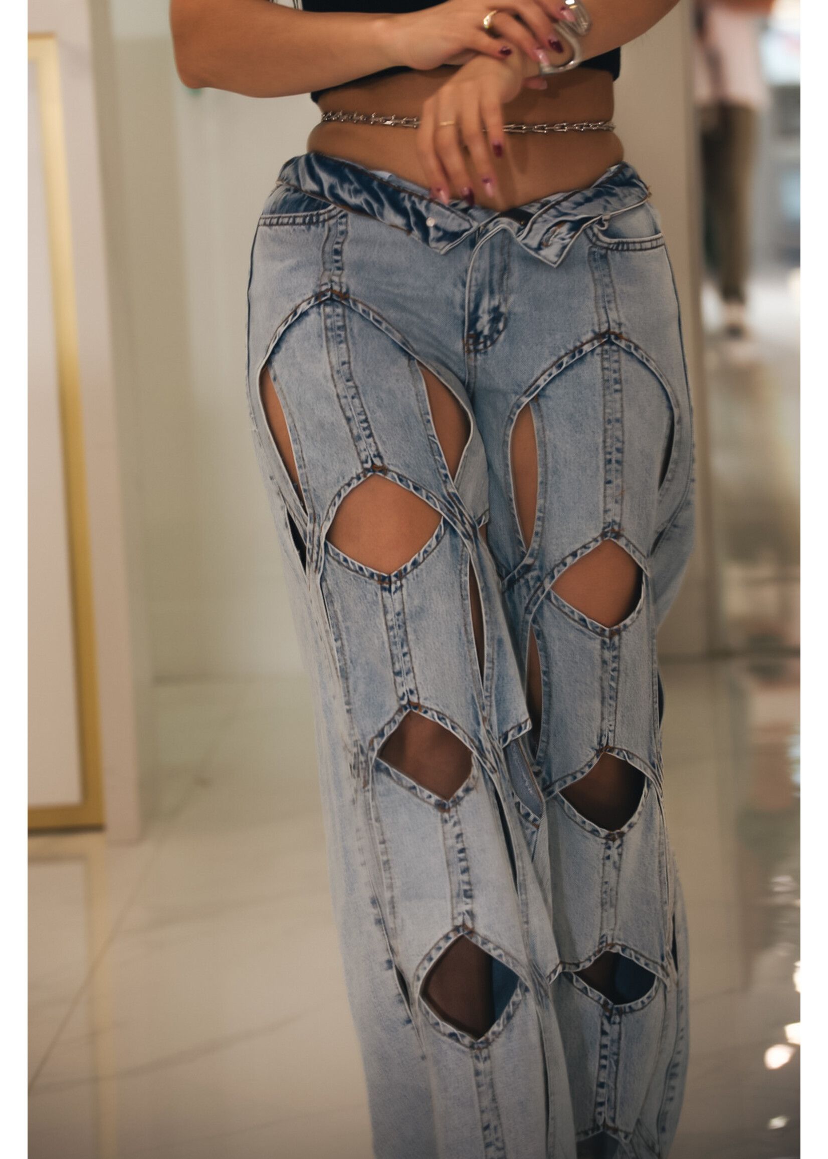 Hollow Design Fashion Jeans