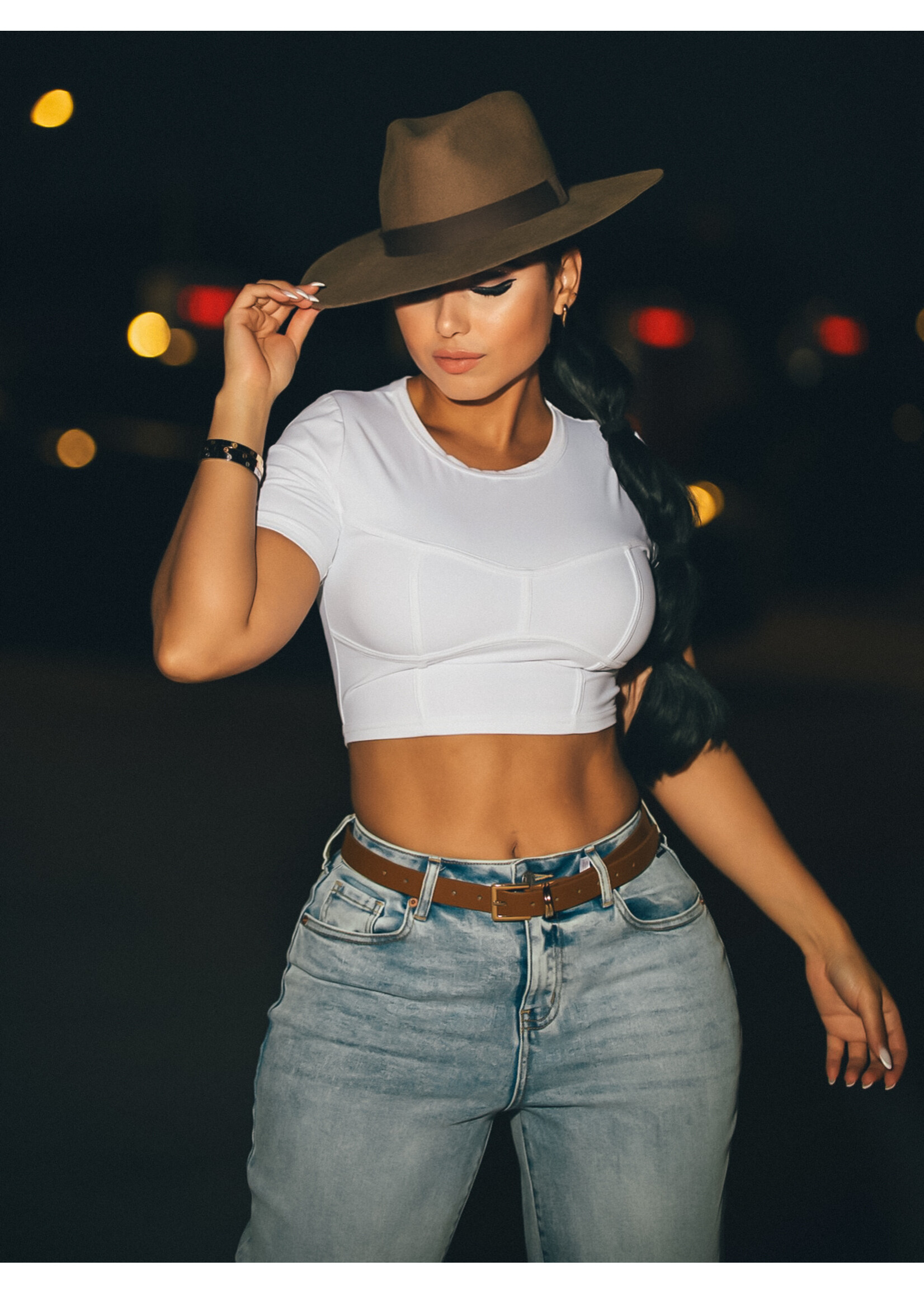 Bustier Woven Basic T-Shirt