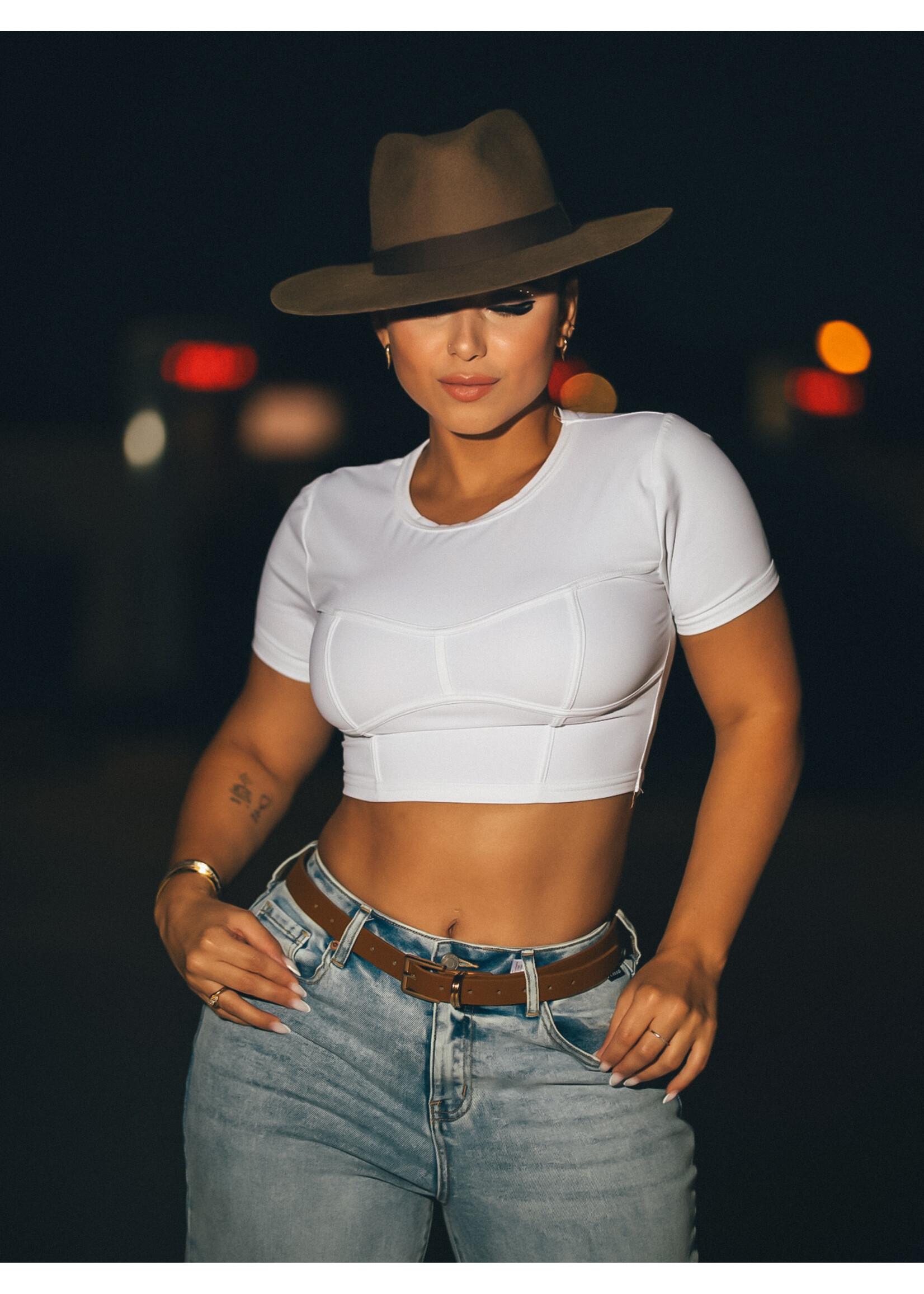 Bustier Woven Basic T-Shirt