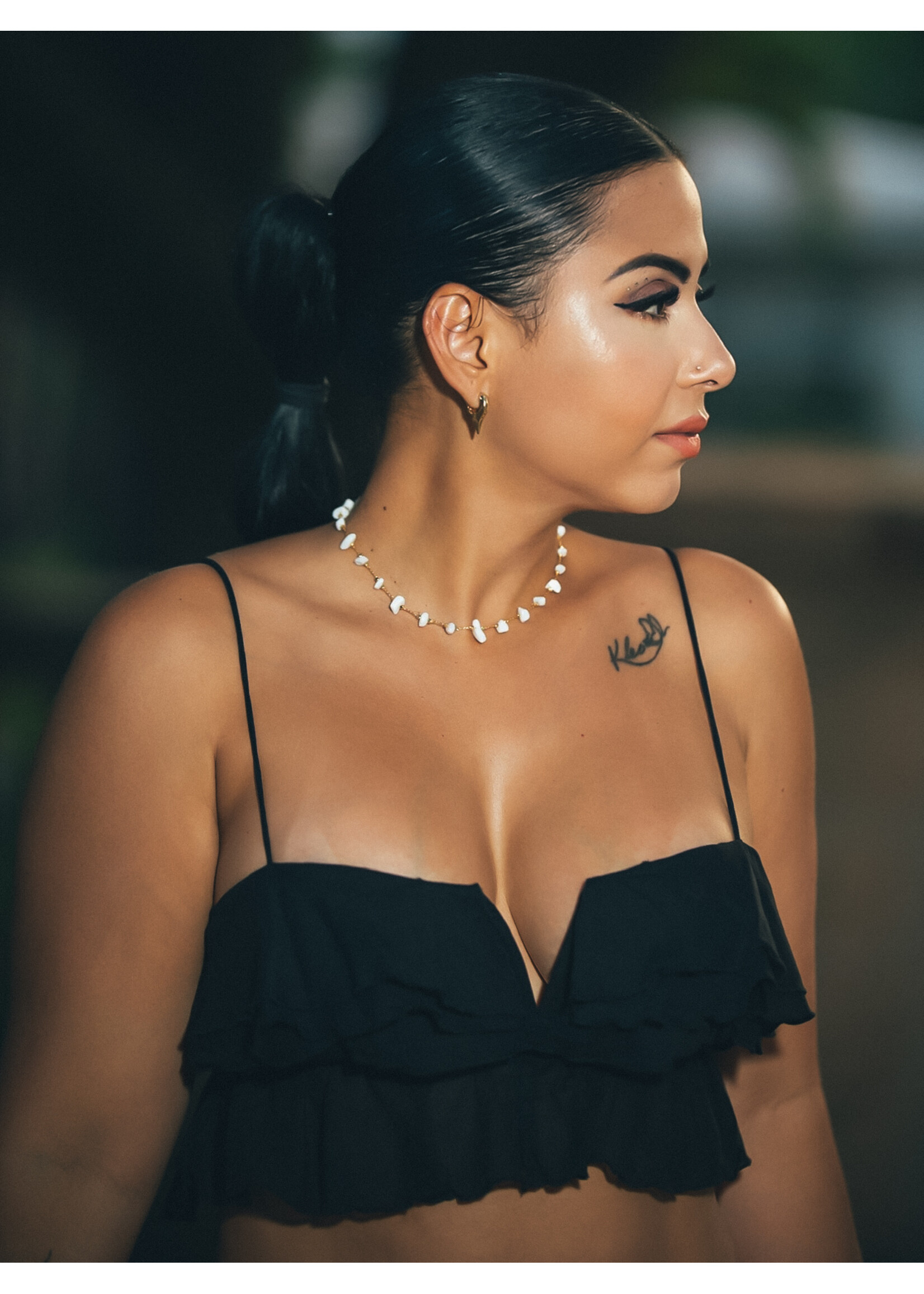 White Agat Chain Necklace