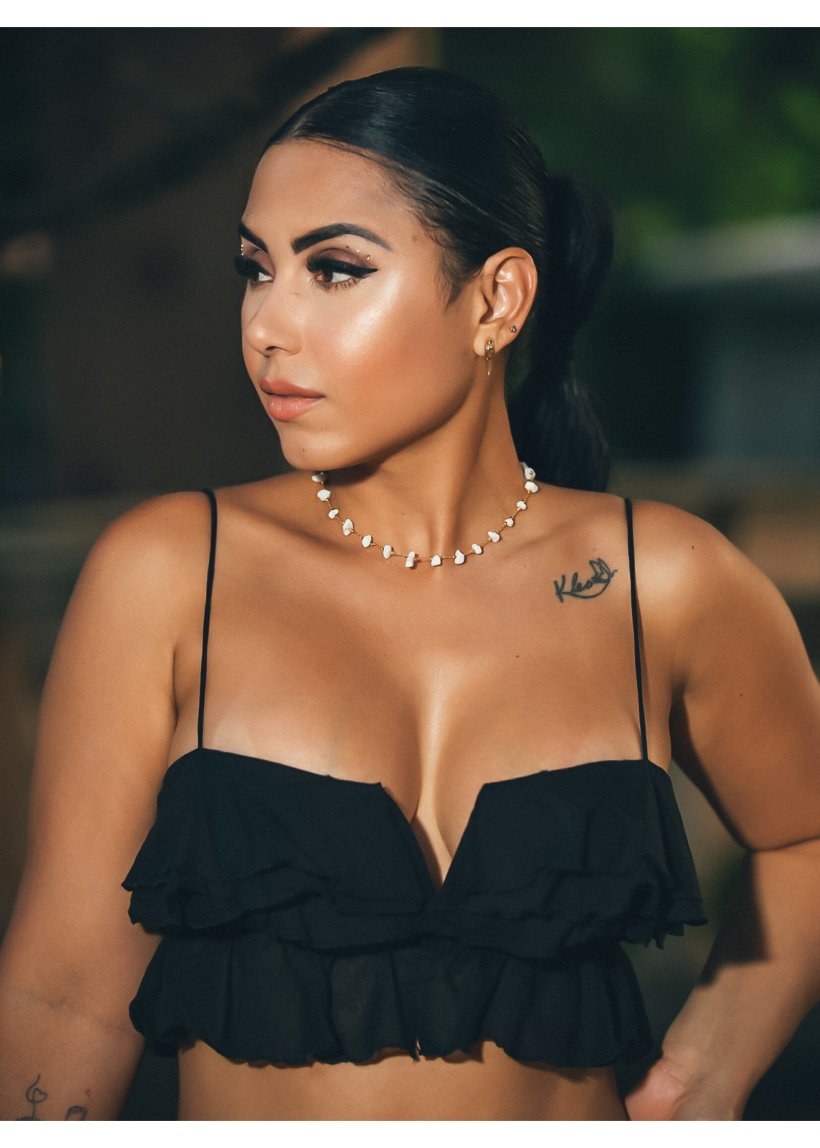 White Agat Chain Necklace
