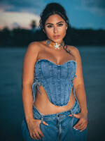 Stone Wash Denim Corset