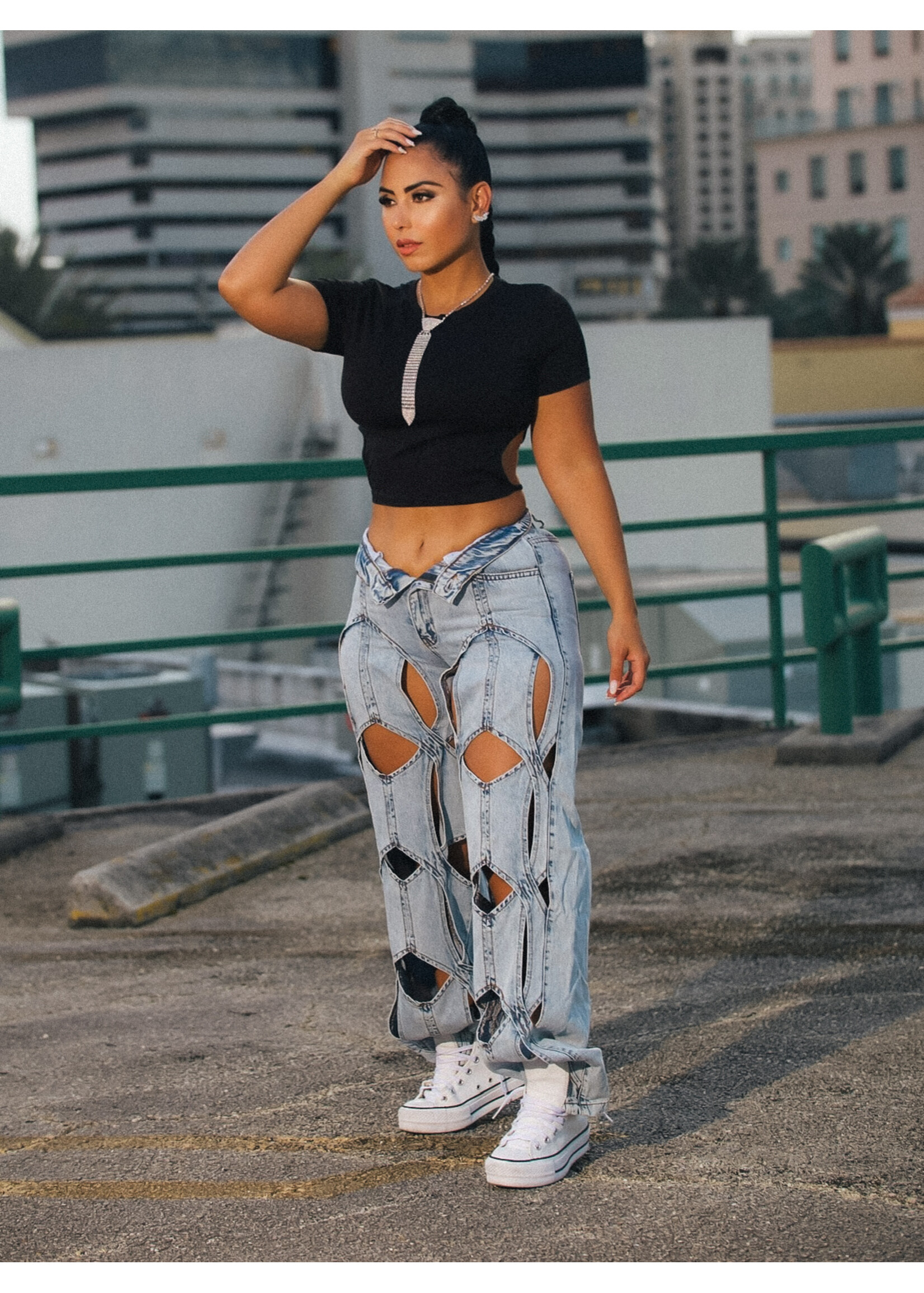 Hollow Design Fashion Jeans