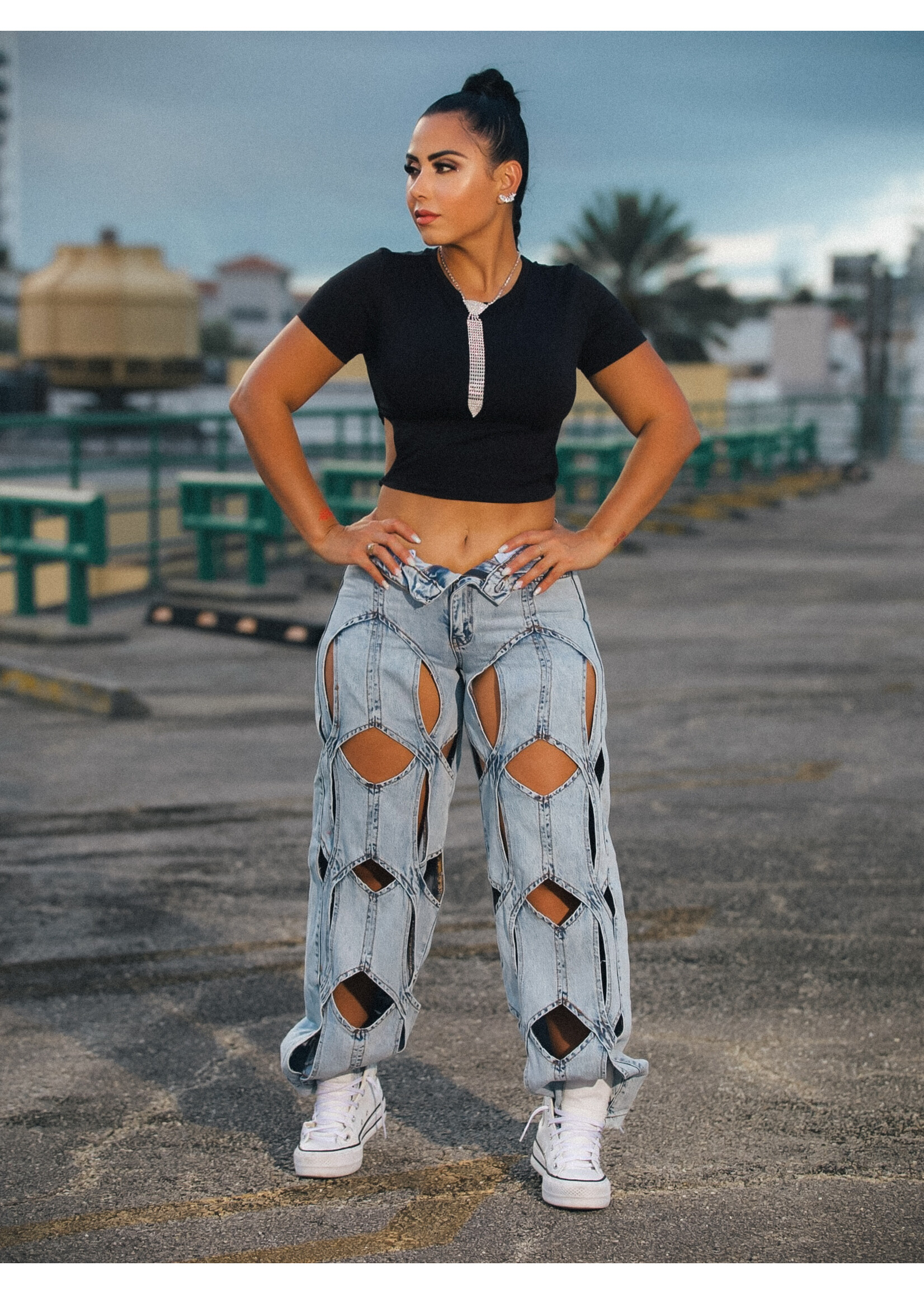 Hollow Design Fashion Jeans