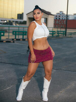 Holographic Circle Trans Micro Mini Skirt