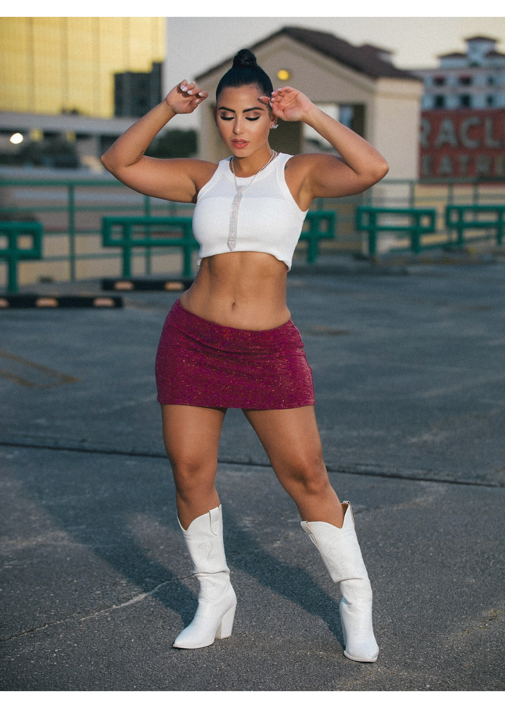 Holographic Circle Trans Micro Mini Skirt