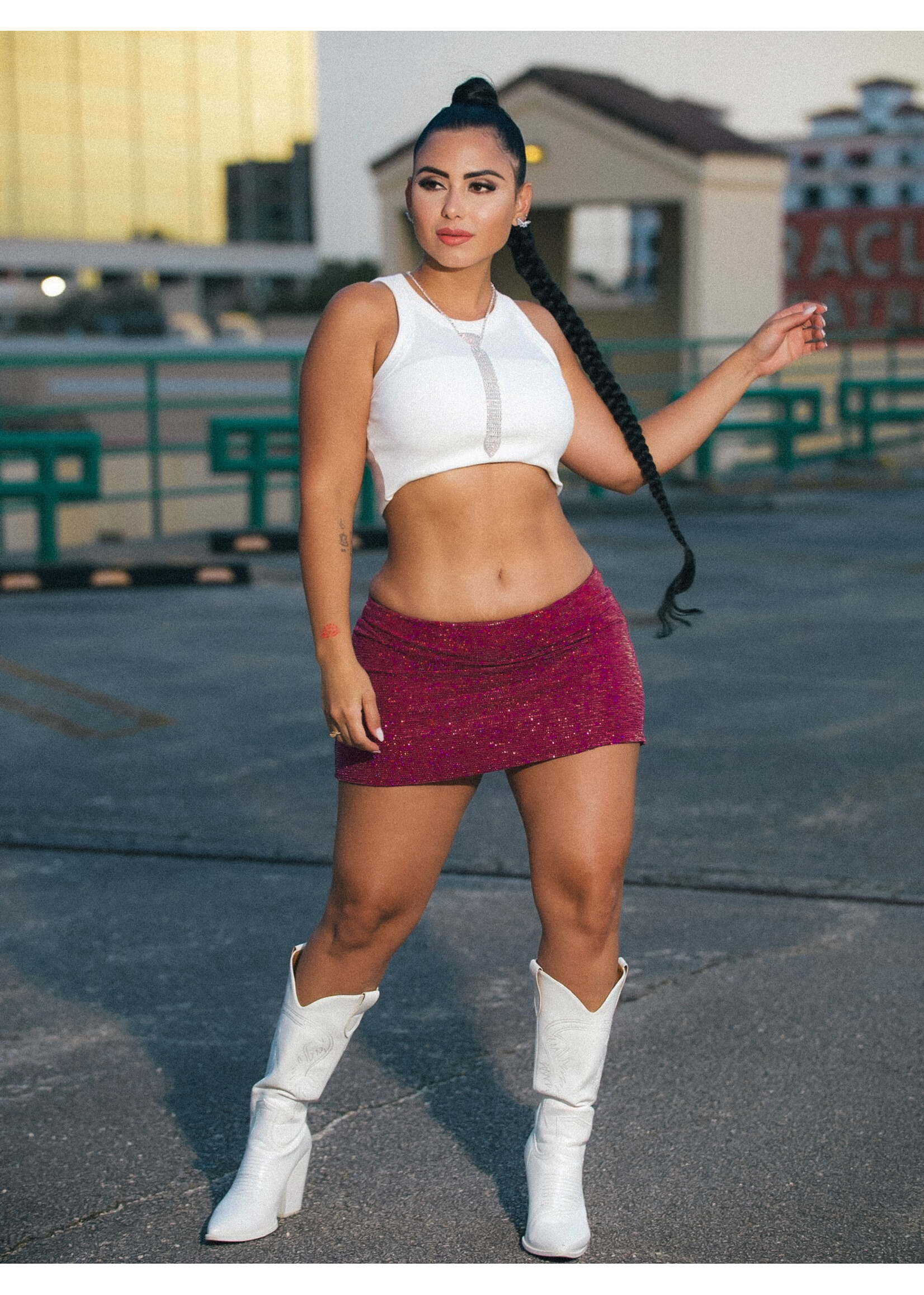 Holographic Circle Trans Micro Mini Skirt