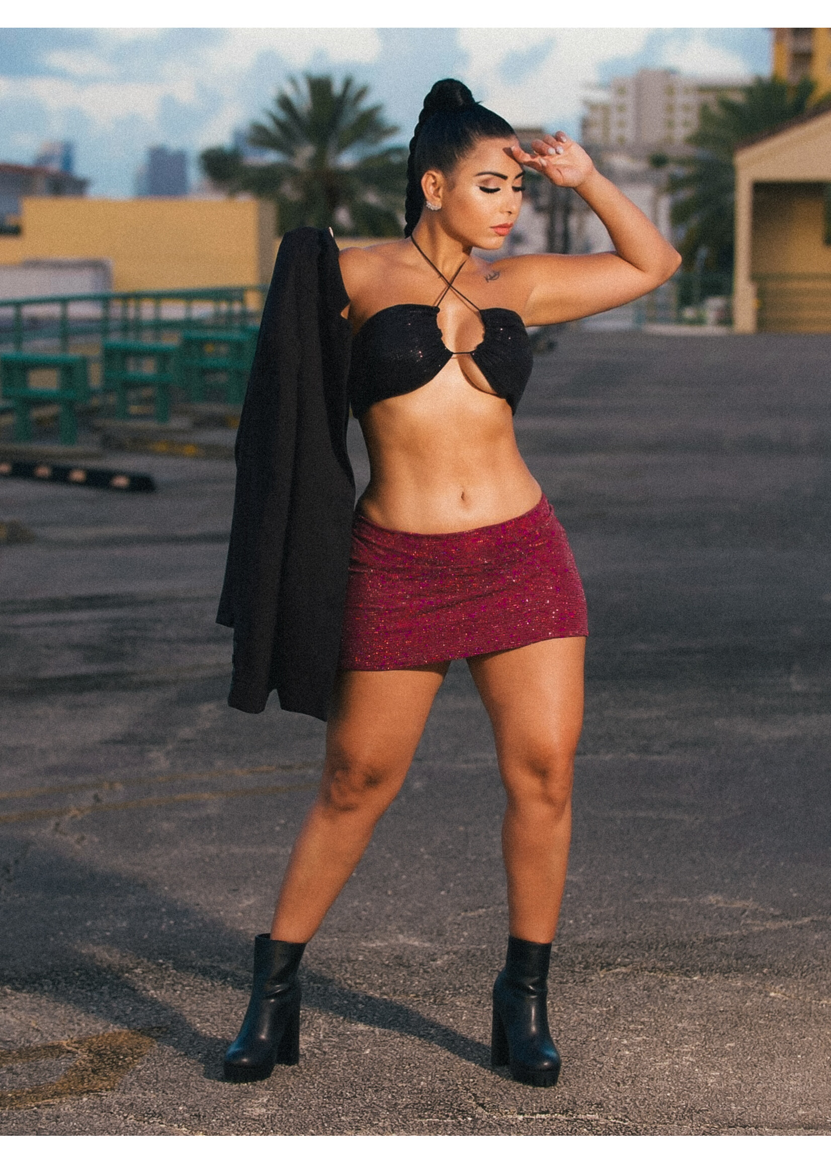 Holographic Circle Trans Micro Mini Skirt