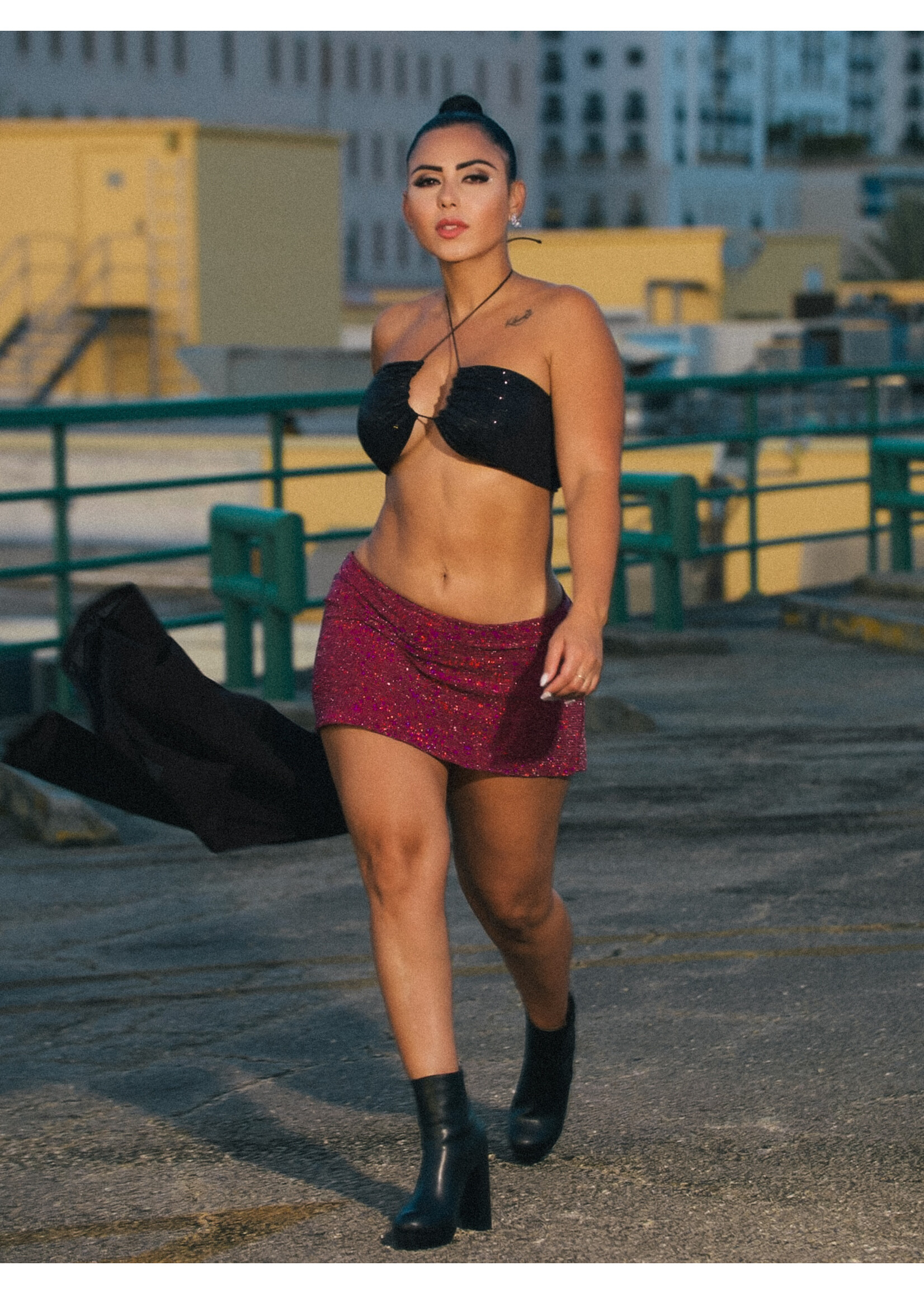 Holographic Circle Trans Micro Mini Skirt