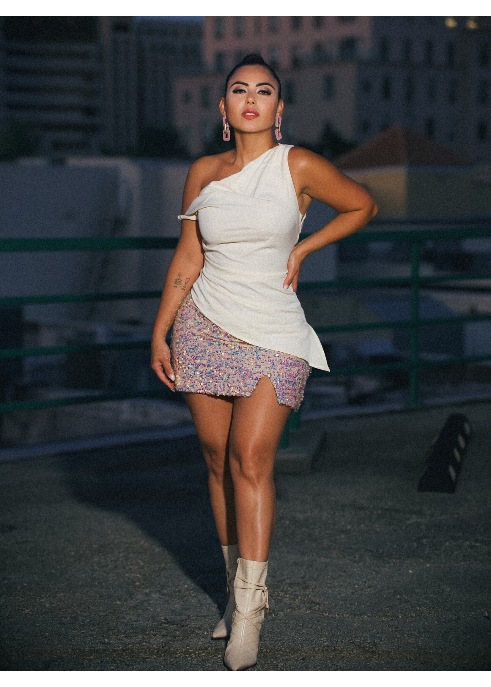 Asymmetrical Shoulder Tunic Top