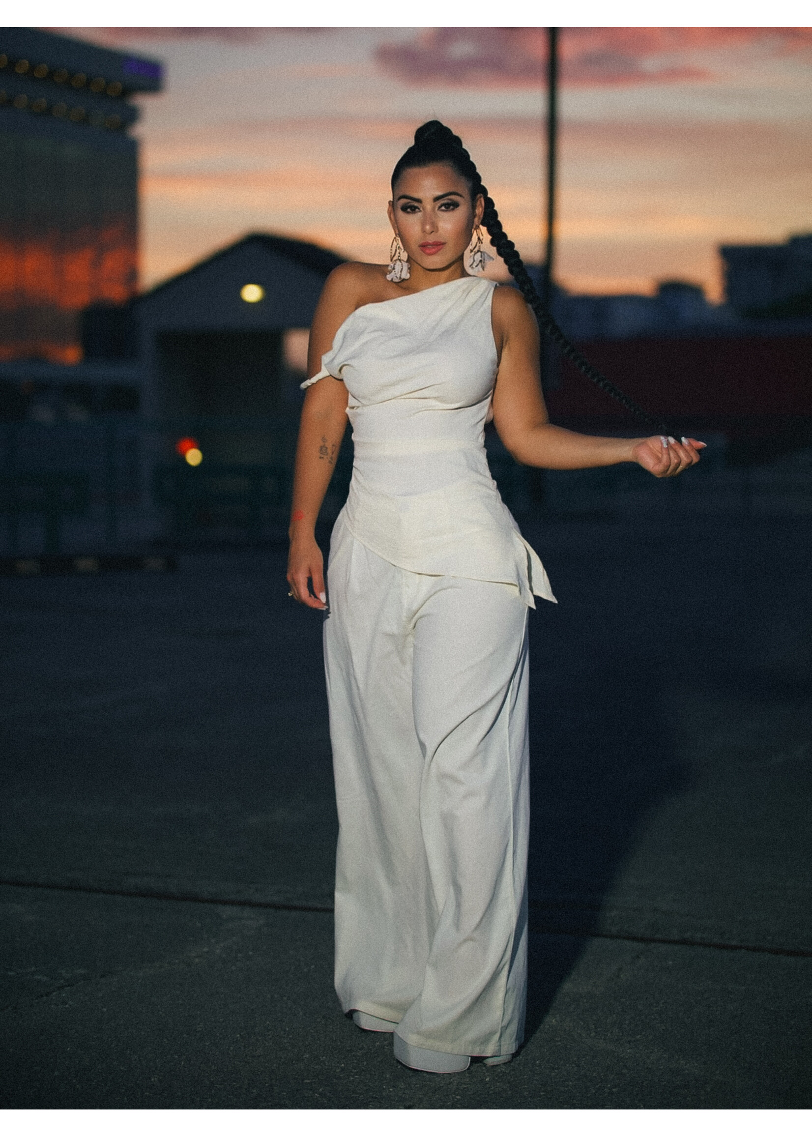 Asymmetrical Shoulder Tunic Top