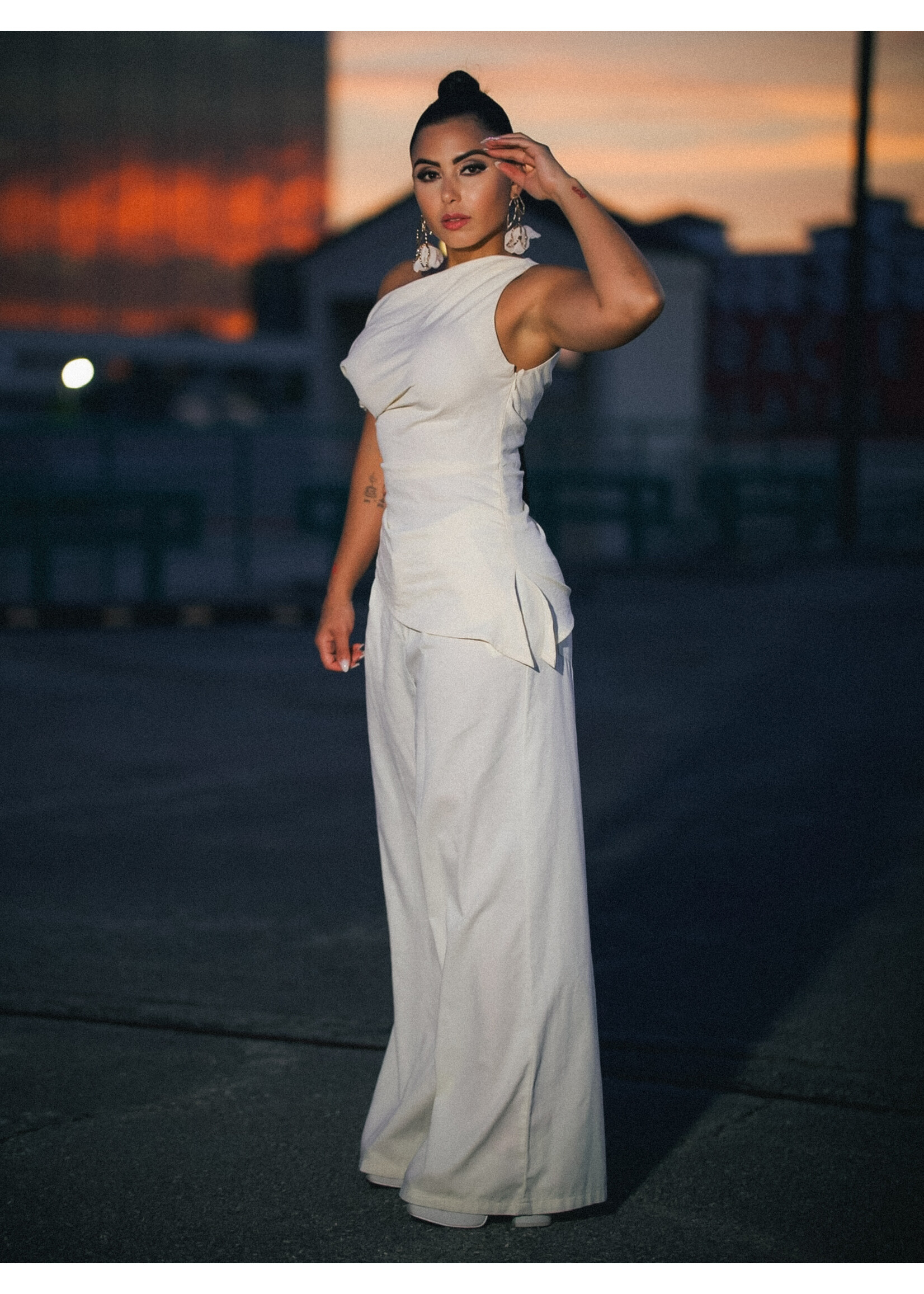 Asymmetrical Shoulder Tunic Top