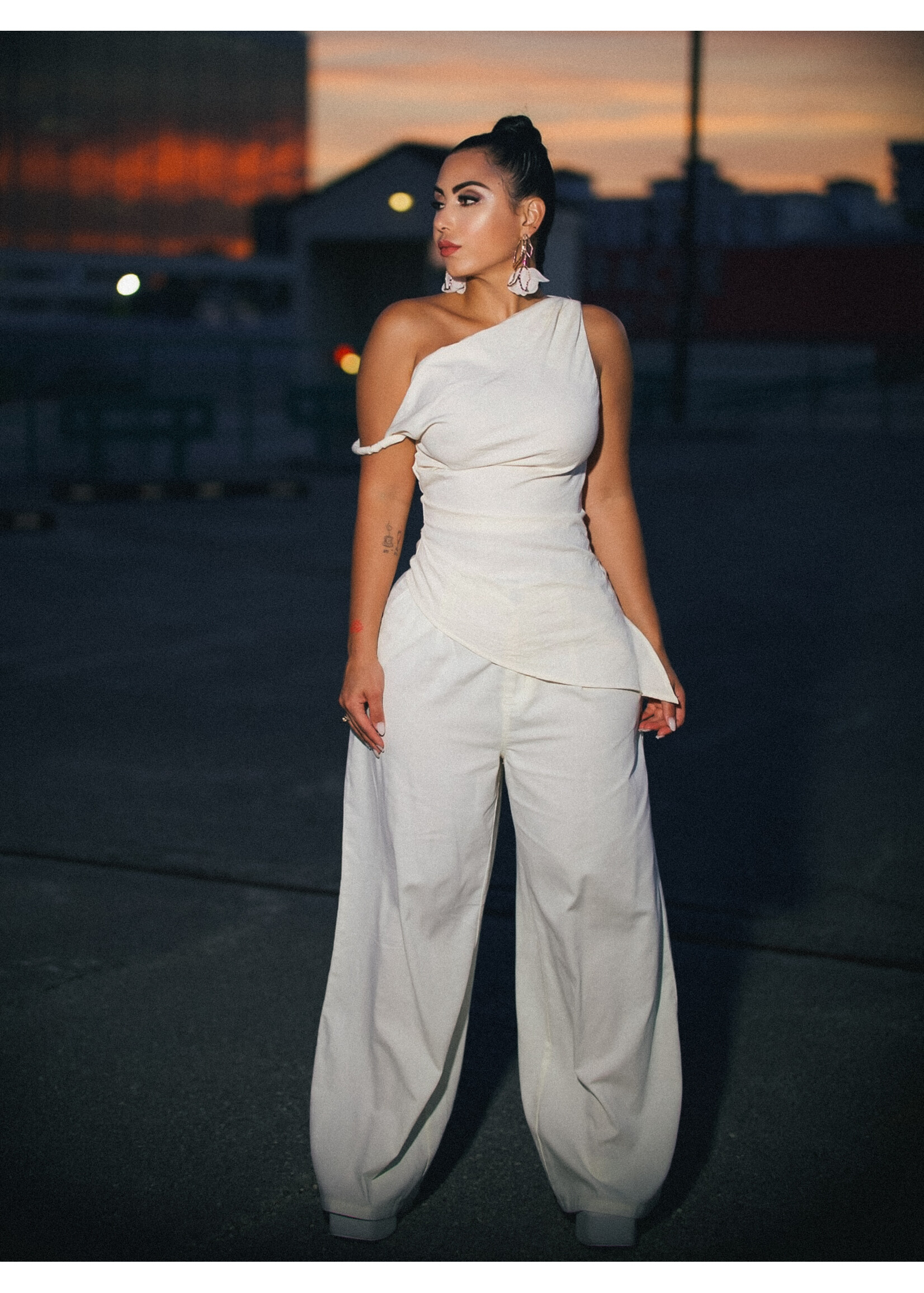 Asymmetrical Shoulder Tunic Top