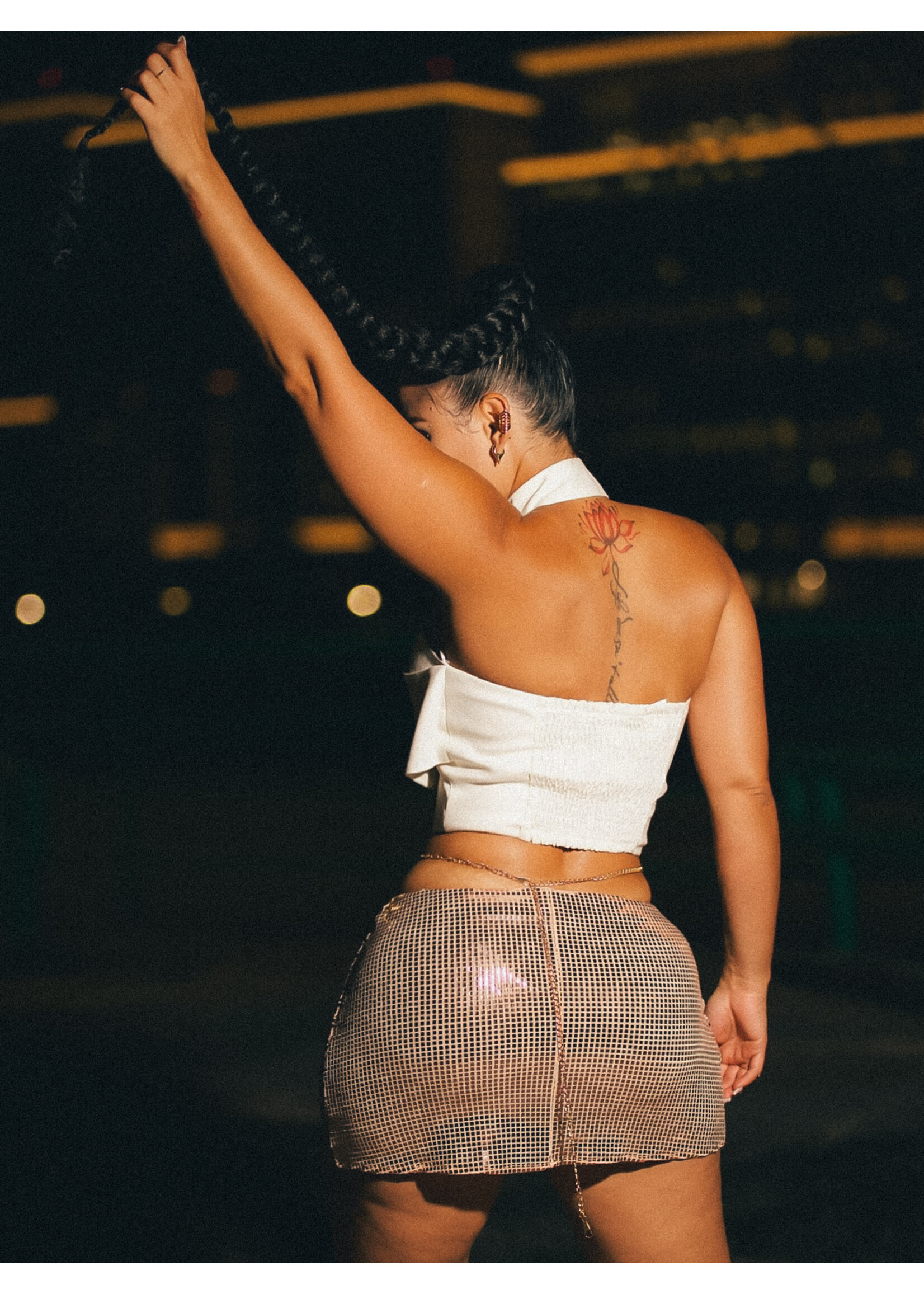 Nylon Spandex Slinky Micro Mini Skirt