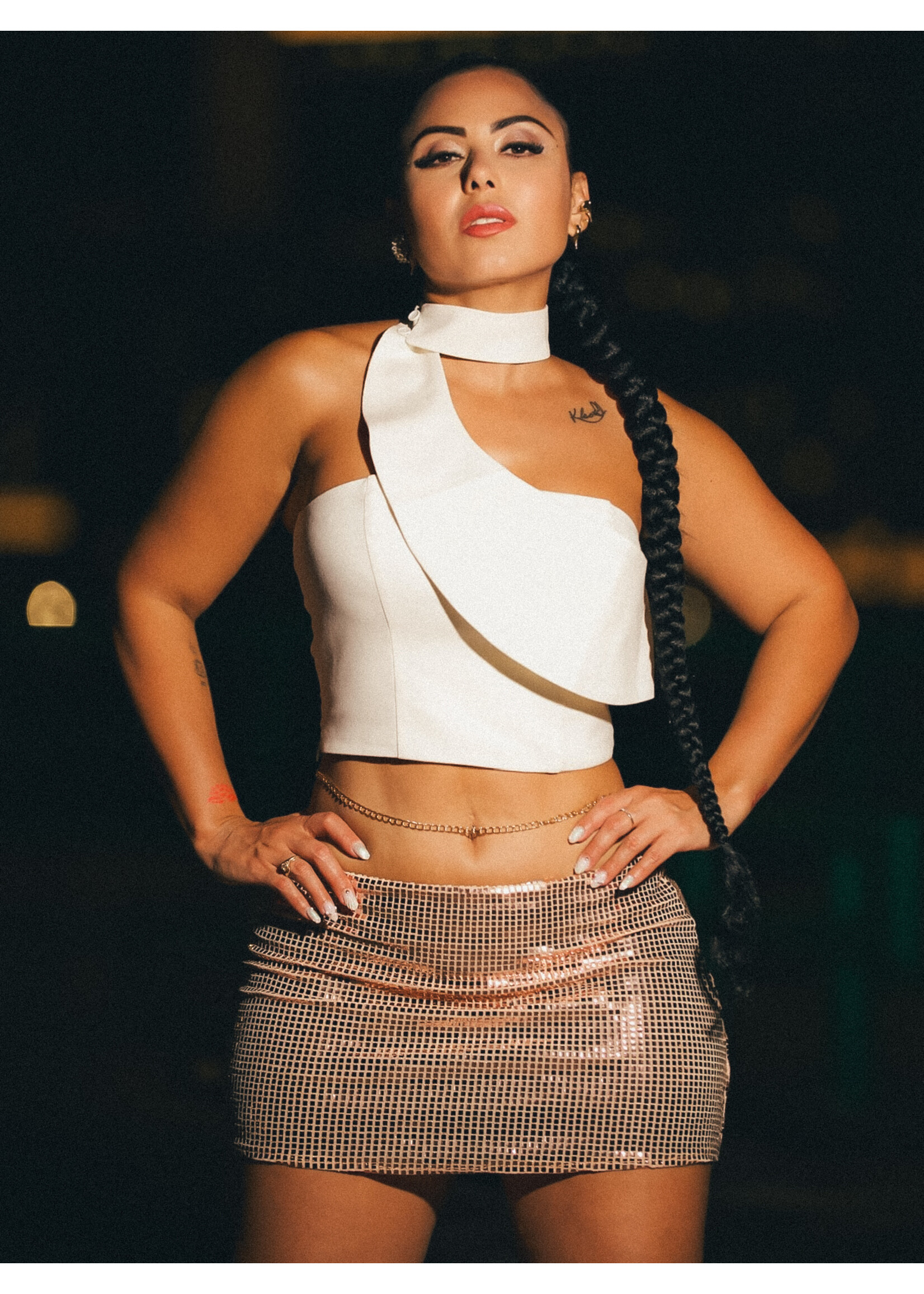 Nylon Spandex Slinky Micro Mini Skirt