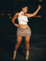 Nylon Spandex Slinky Micro Mini Skirt