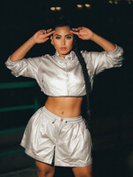 Glitter Pleated Shorts