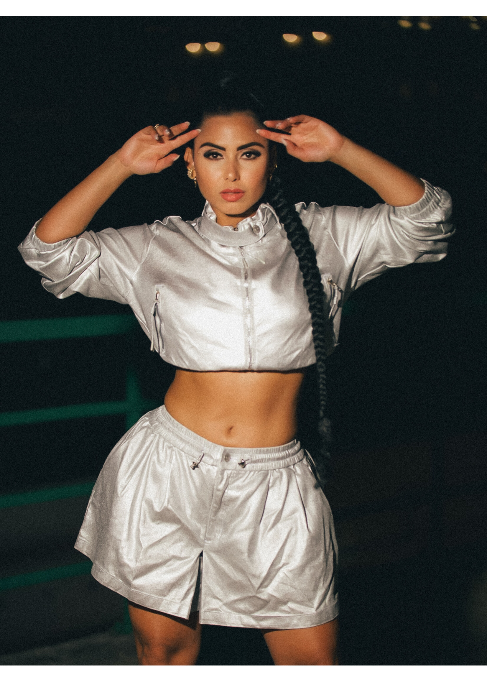 Glitter Pleated Shorts