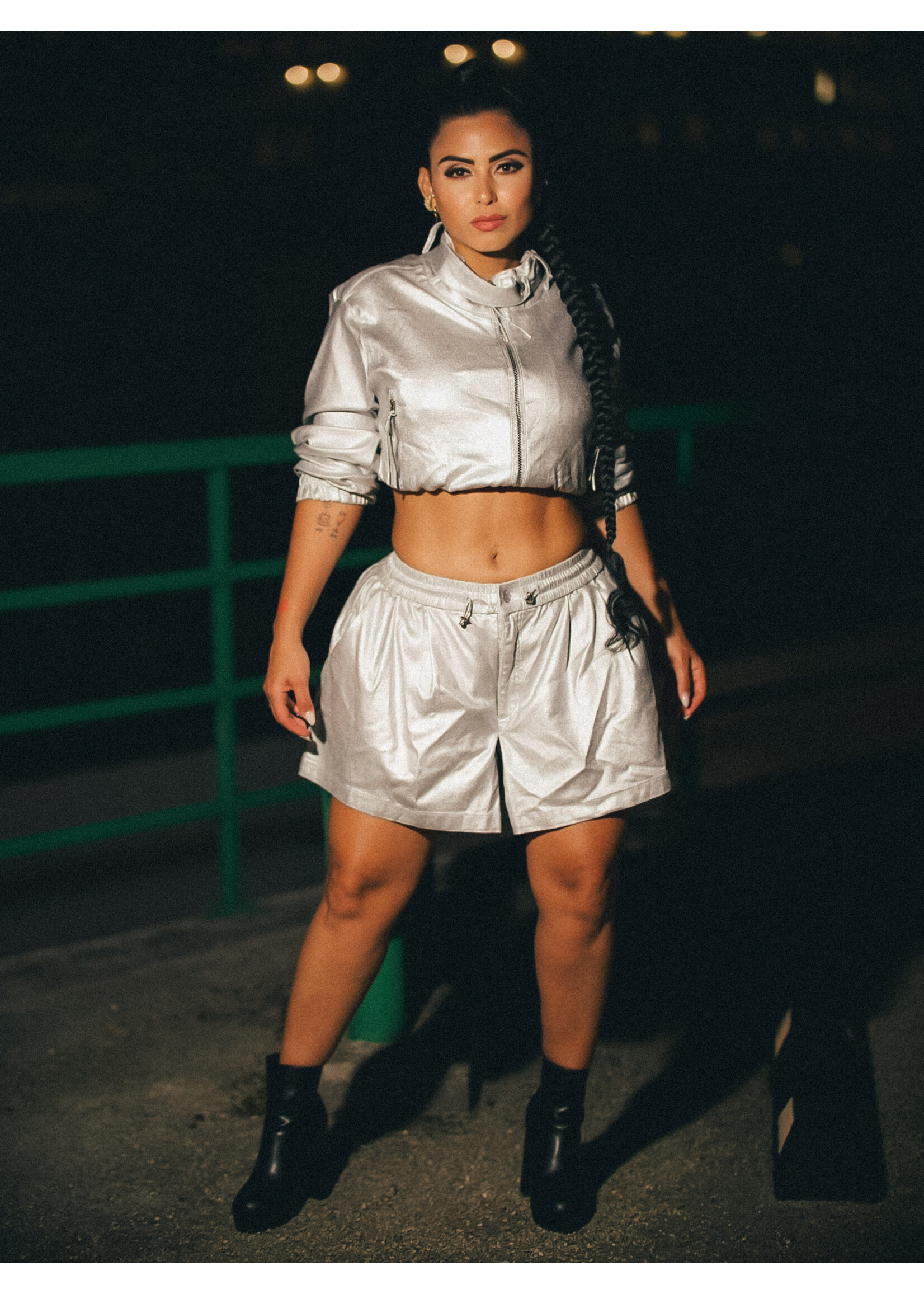 Glitter Pleated Shorts