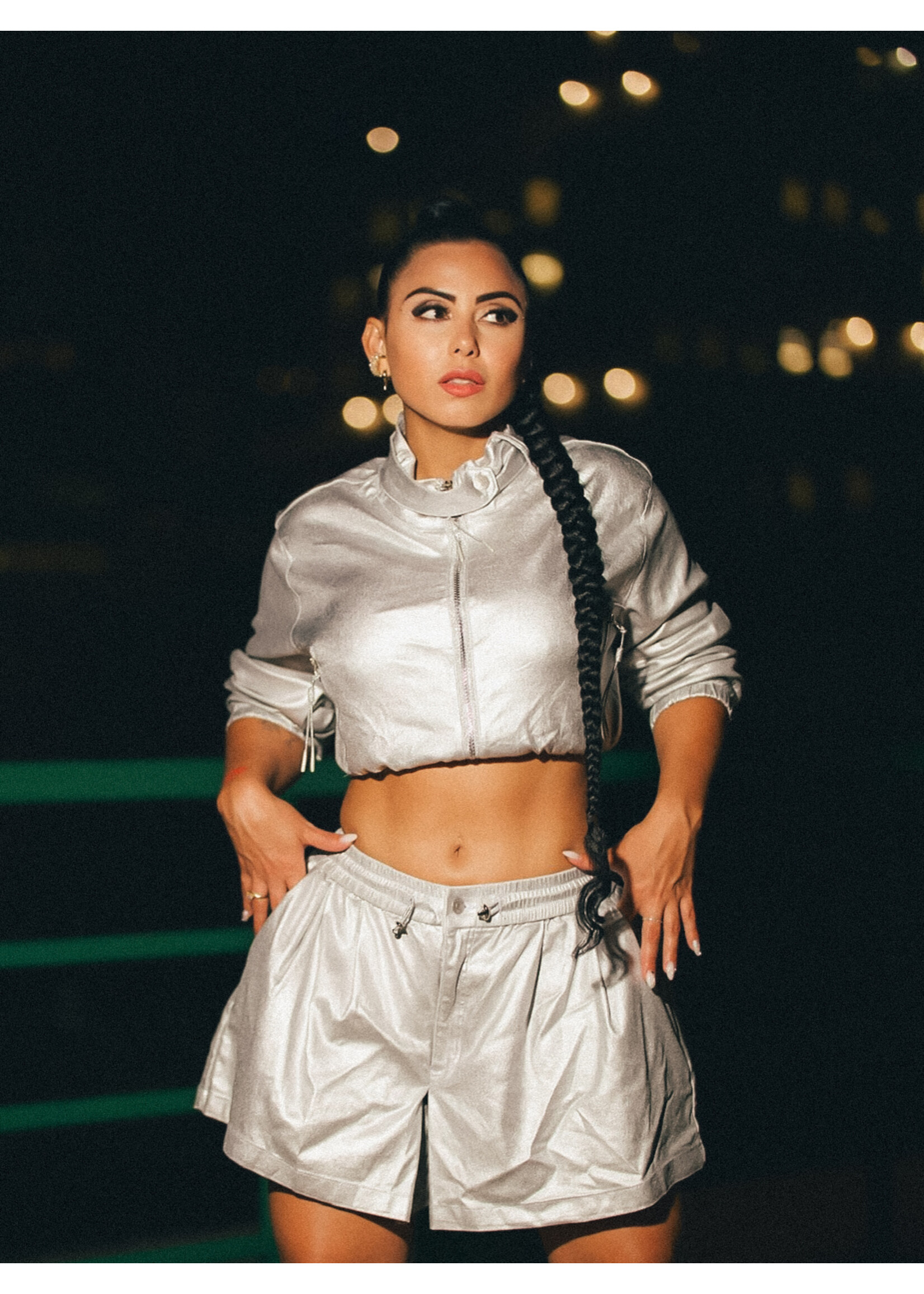 Glitter Pleated Shorts