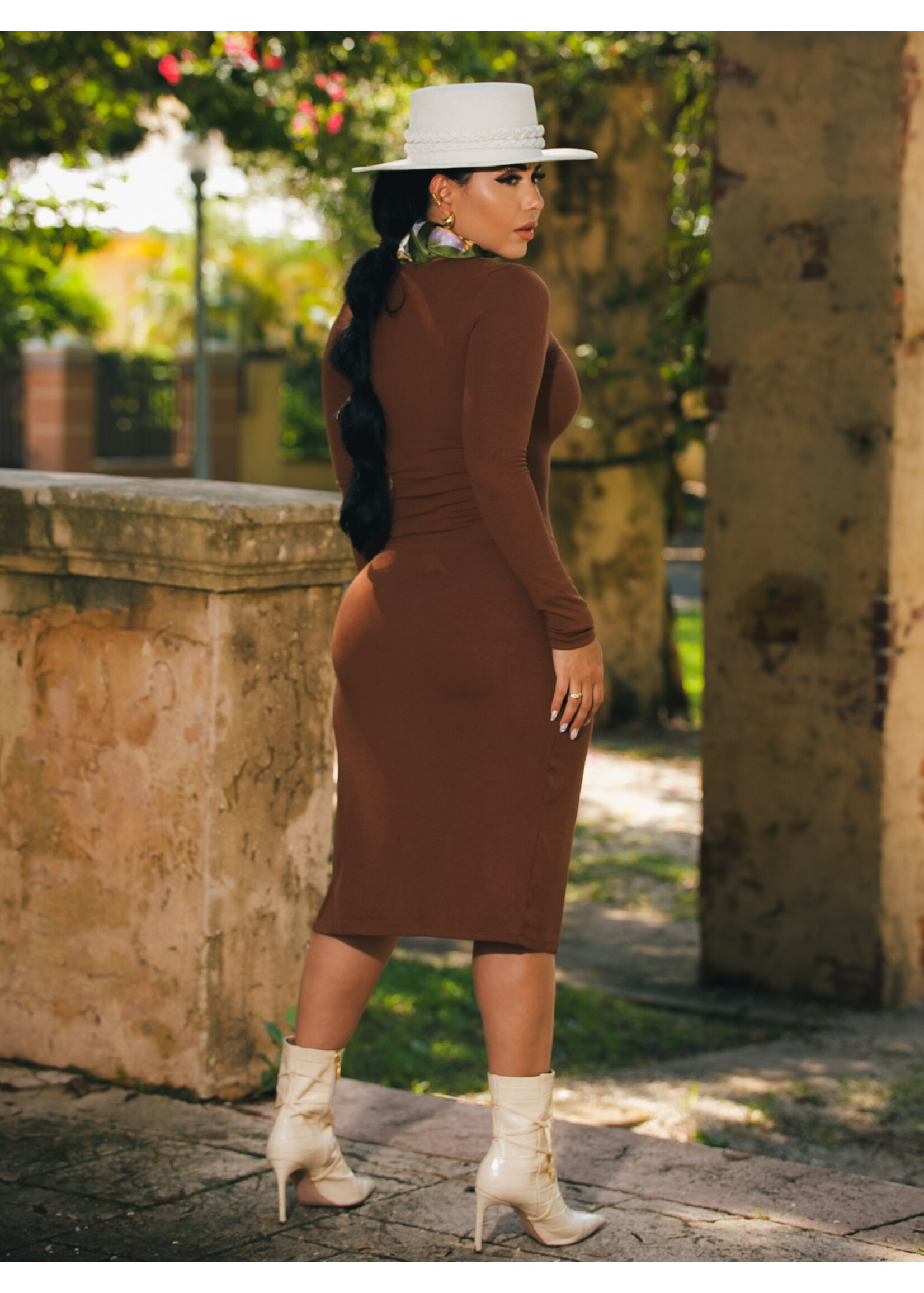 Soft Lounge Ribbed Open Slit Dress