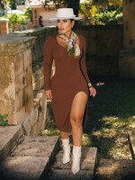 Soft Lounge Ribbed Open Slit Dress