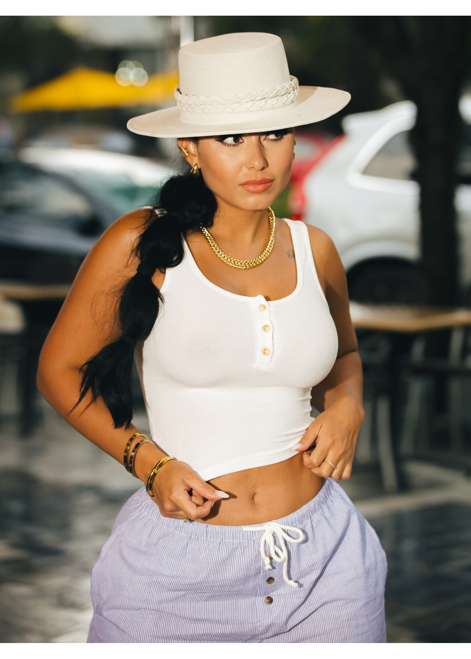 Scoop Henley Tank Top