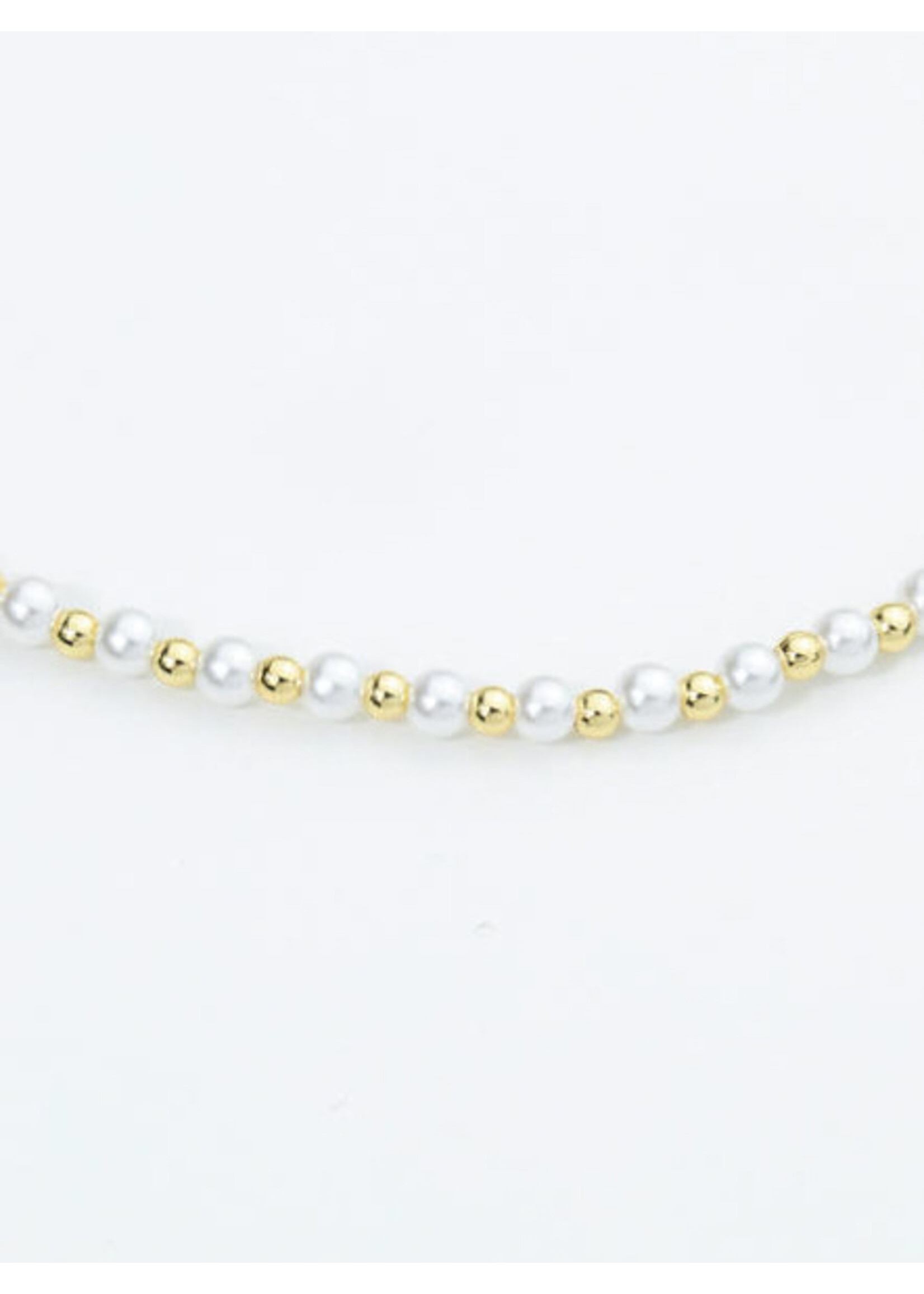 Pearls With Gold Beads Adjustable Necklace