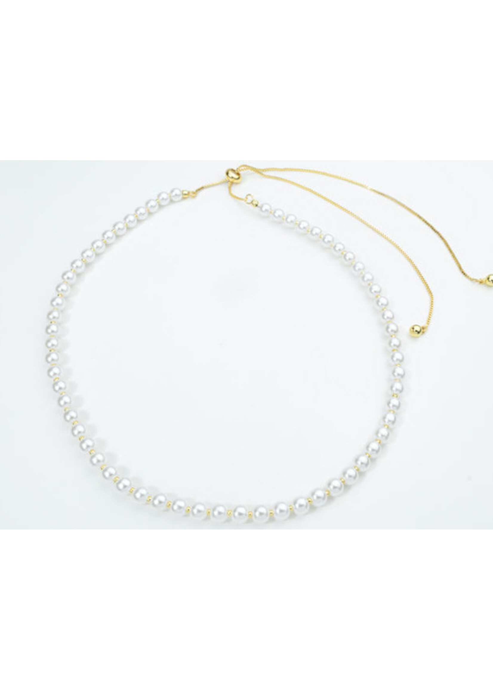 Pearls With Gold Beads Adjustable Necklace