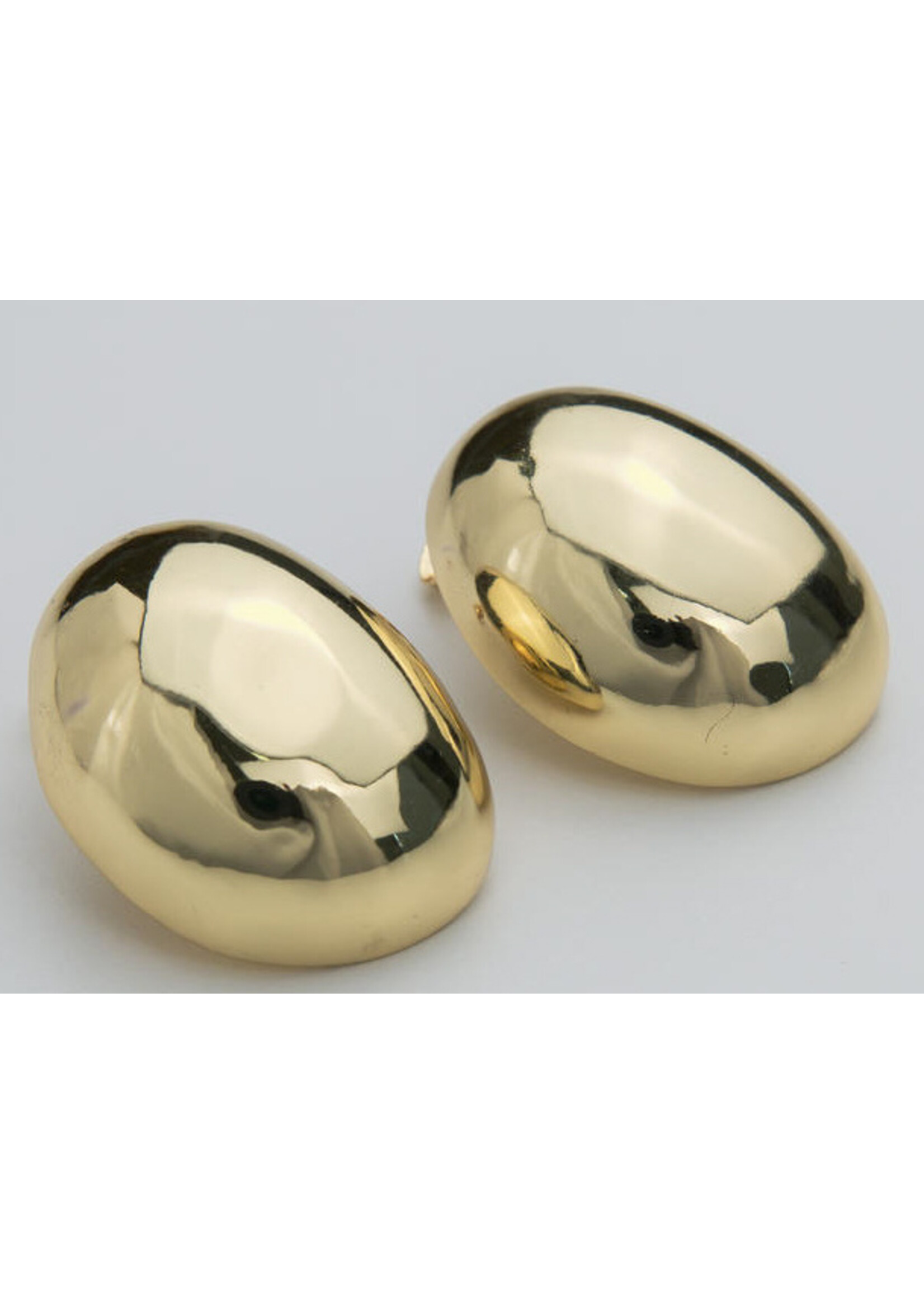 Gold Oval Dome Earrings