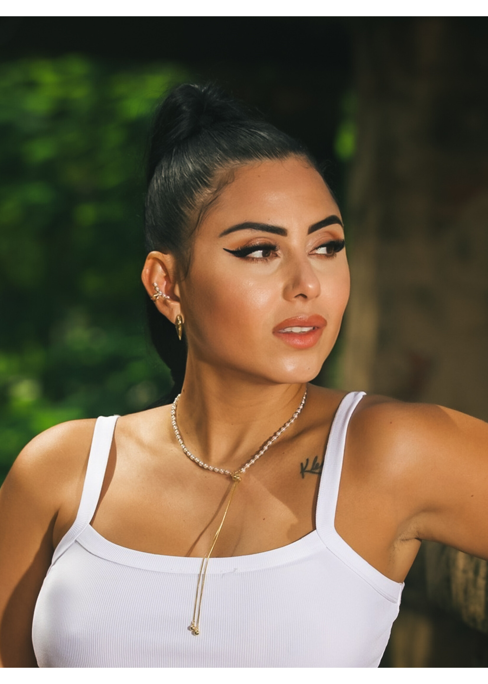 Pearls With Gold Beads Adjustable Necklace