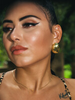 Gold Oval Dome Earrings