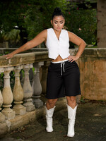Cool Contrast Waist Jots Baggy Shorts