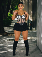 Tiered Mini Skirt W/Short Lining