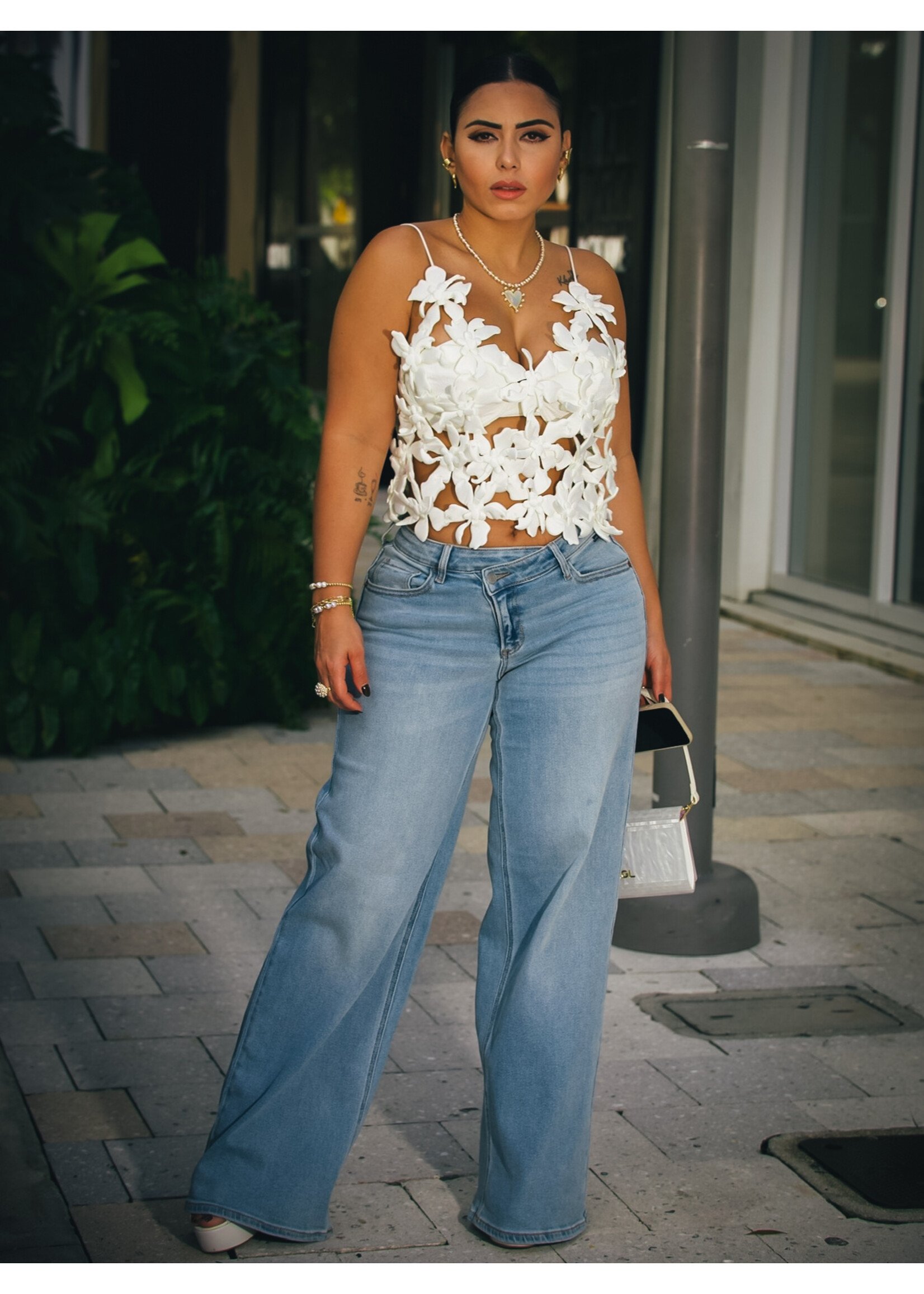 Low Rise Wide Leg Jeans