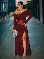 Enchanting Ruched Off-shoulder Maxi Dress