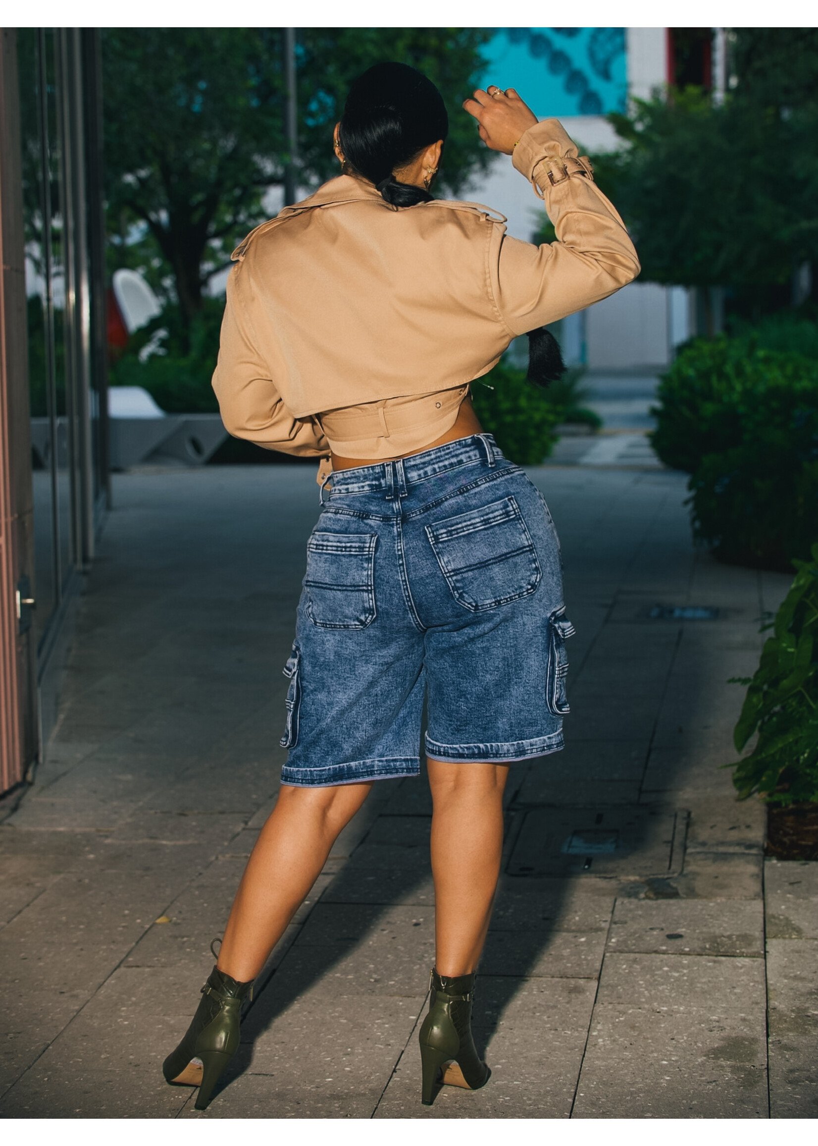 Crop Trench Coat Jacket