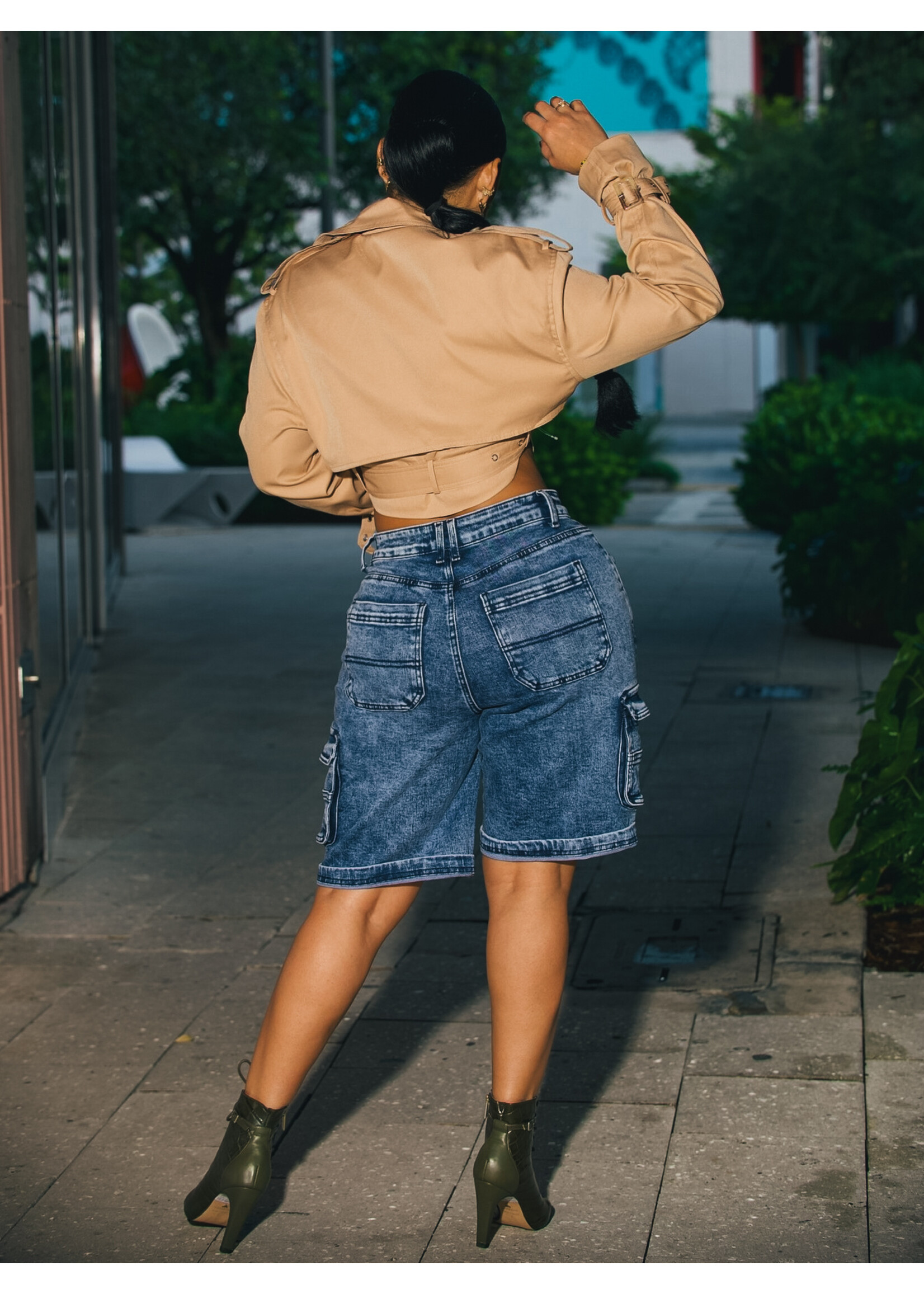 Wax Jeans Cargo Trending Jort
