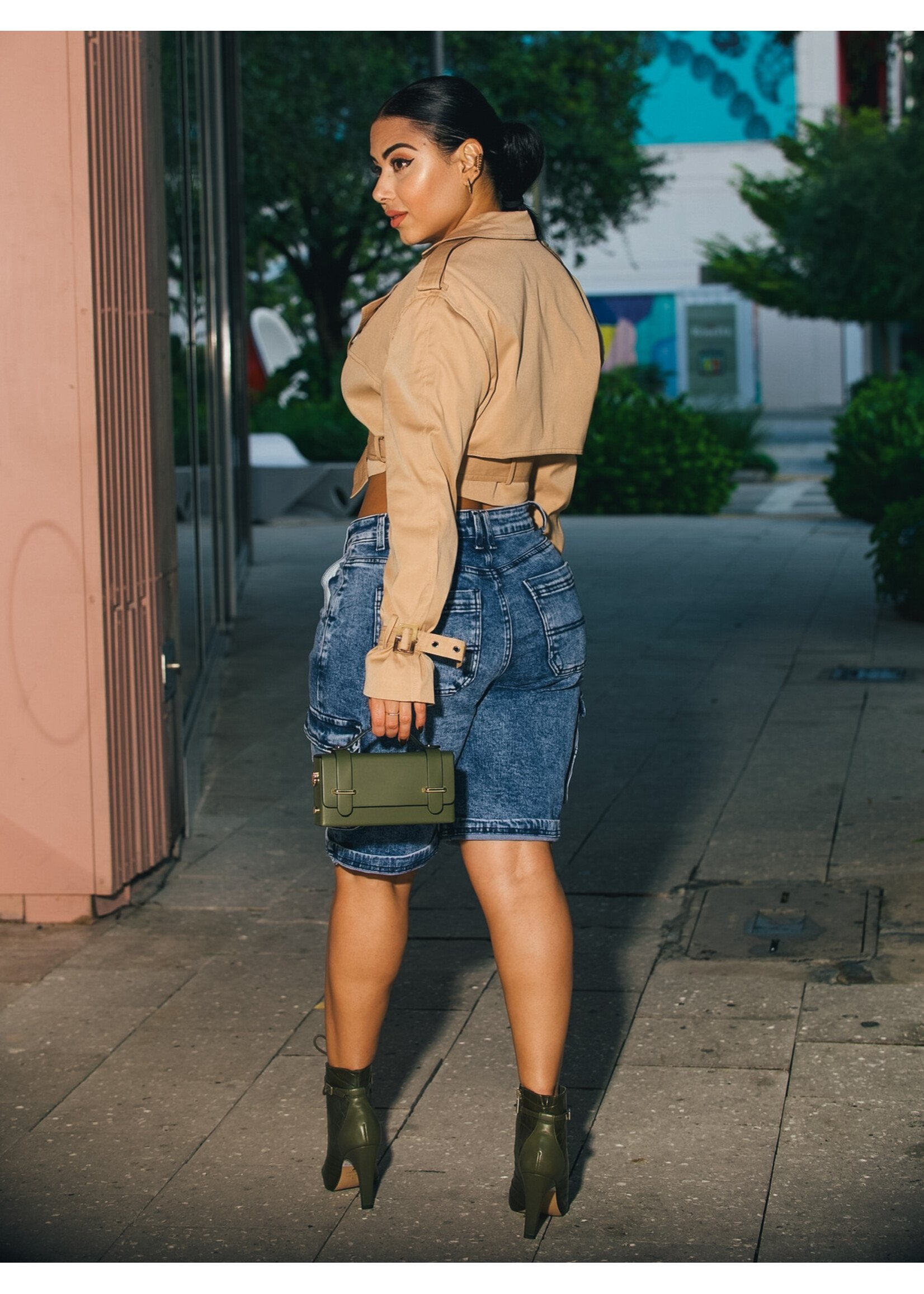 Wax Jeans Cargo Trending Jort