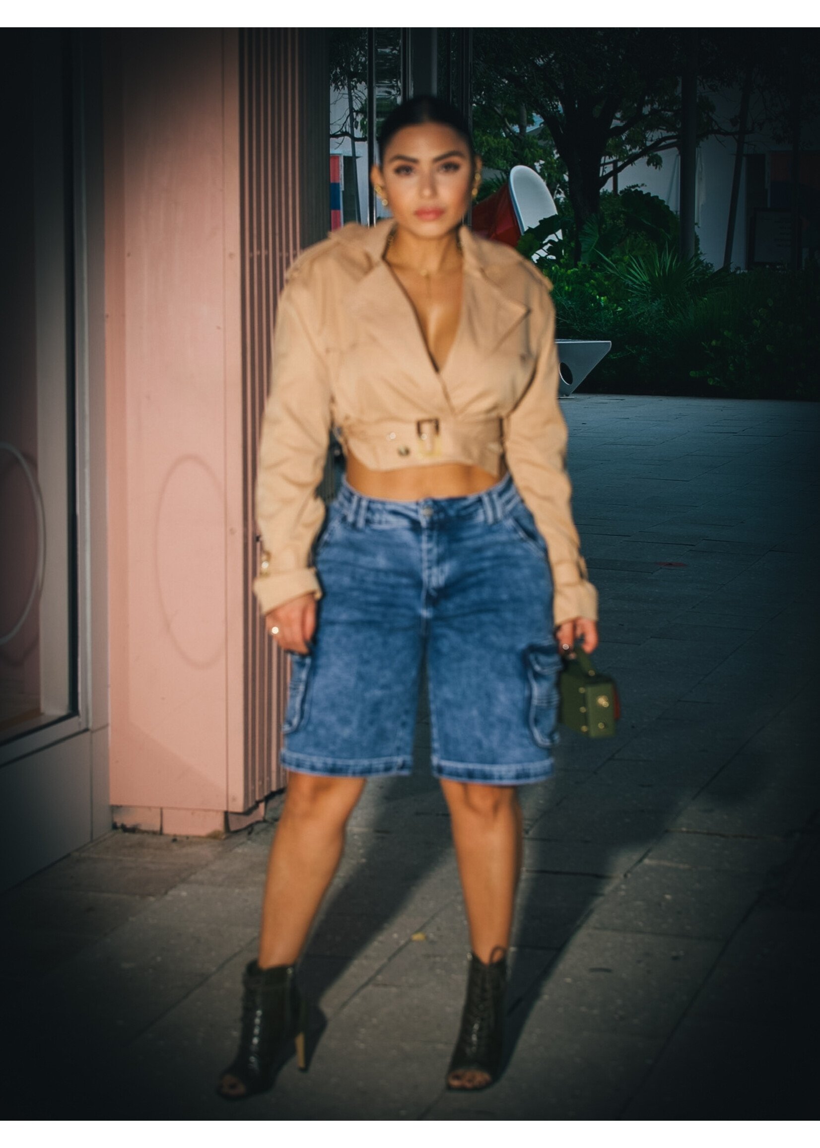 Wax Jeans Cargo Trending Jort