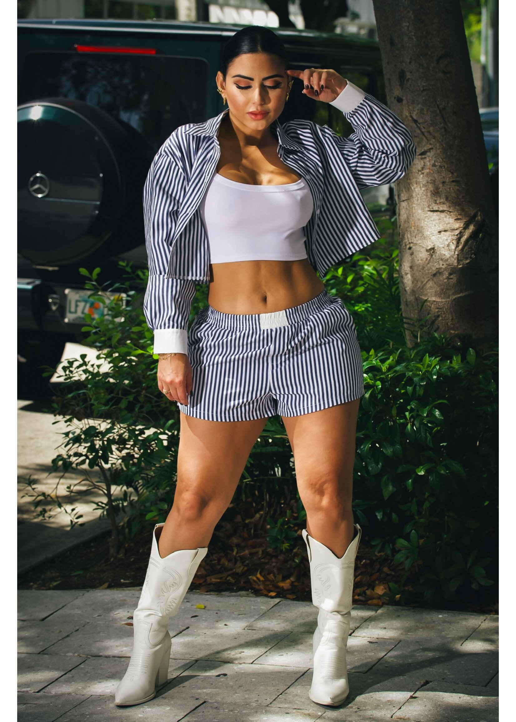 Pinstripe Short Set